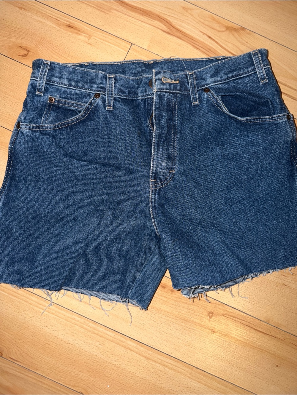 Dickies Raw-Hem Denim Shorts - Dark Blue